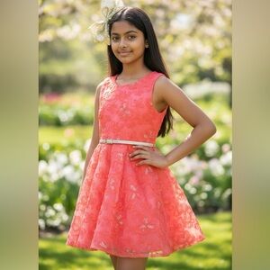 Knitworks Coral Dress with Gold Bow